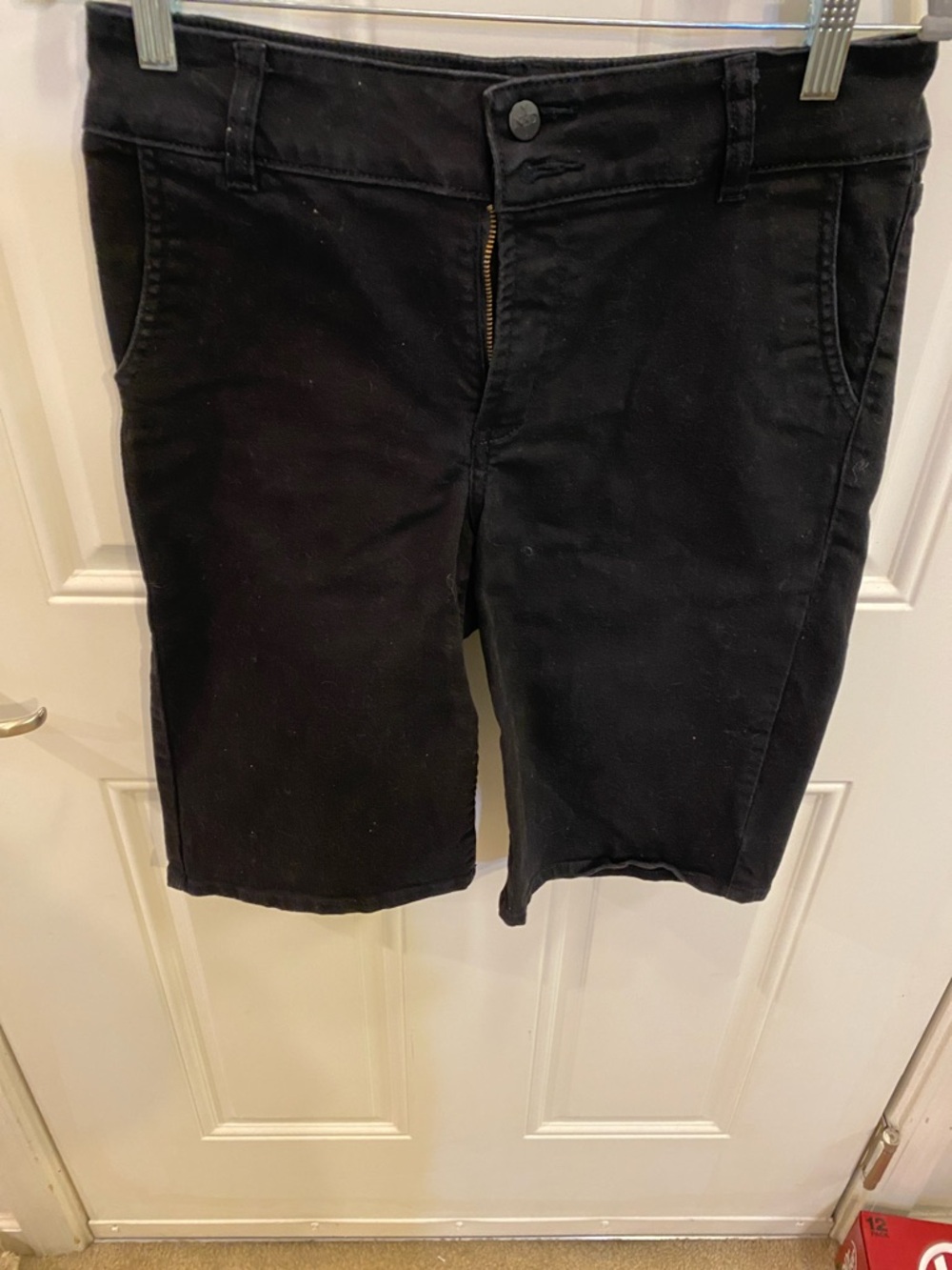 NYDJ Black Denim Knee-Length Shorts
